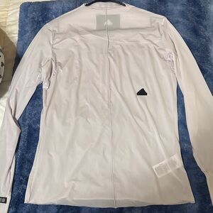 Adidas White Long Sleeve Shirt with Black Logo